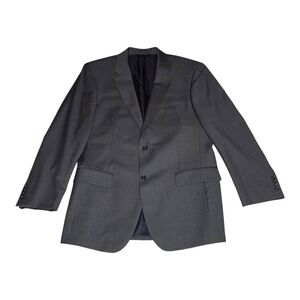 Jos A Bank Signature Collection Mens Charcoal Glen Plaid Wool Blend Blazer L41